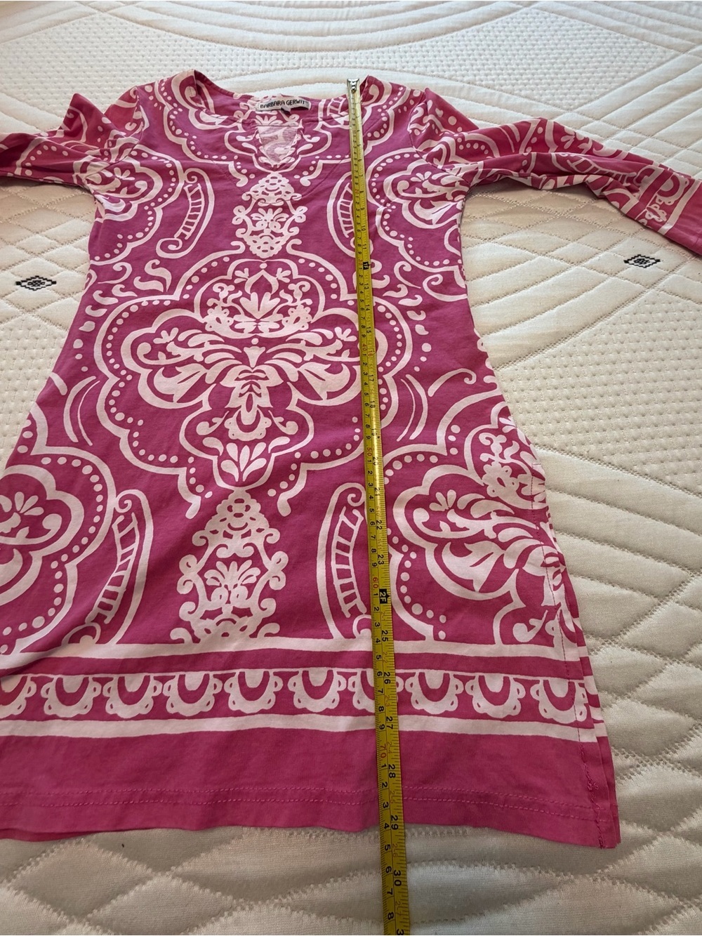 Barbara Gerwitt Fuschia Paisley Cotton Tunic - Picture 3 of 6